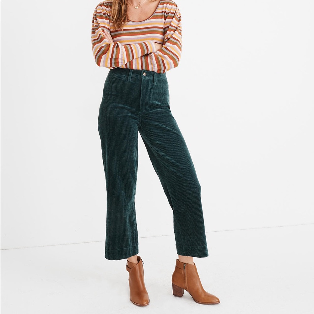 Madewell Slim Emmett Wide-Leg Crop in Corduroy - Picture 1 of 4